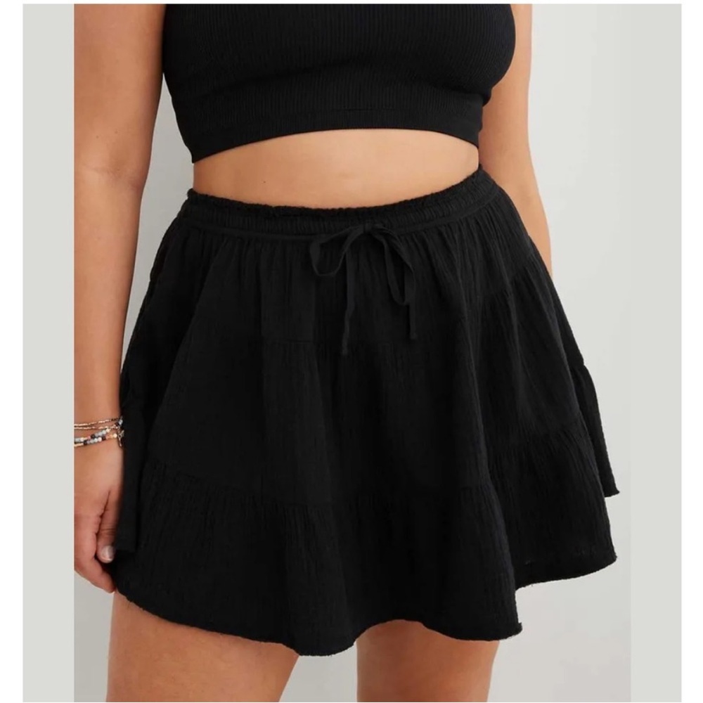 NEW NWT Aerie pool to party mini skirt black size x small